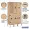 Salsbury Industries Wardrobe Locker, 36" W, 12" D, 66" H, (3) Wide, (6) Openings, Tan 62352TN-U - alternate 3